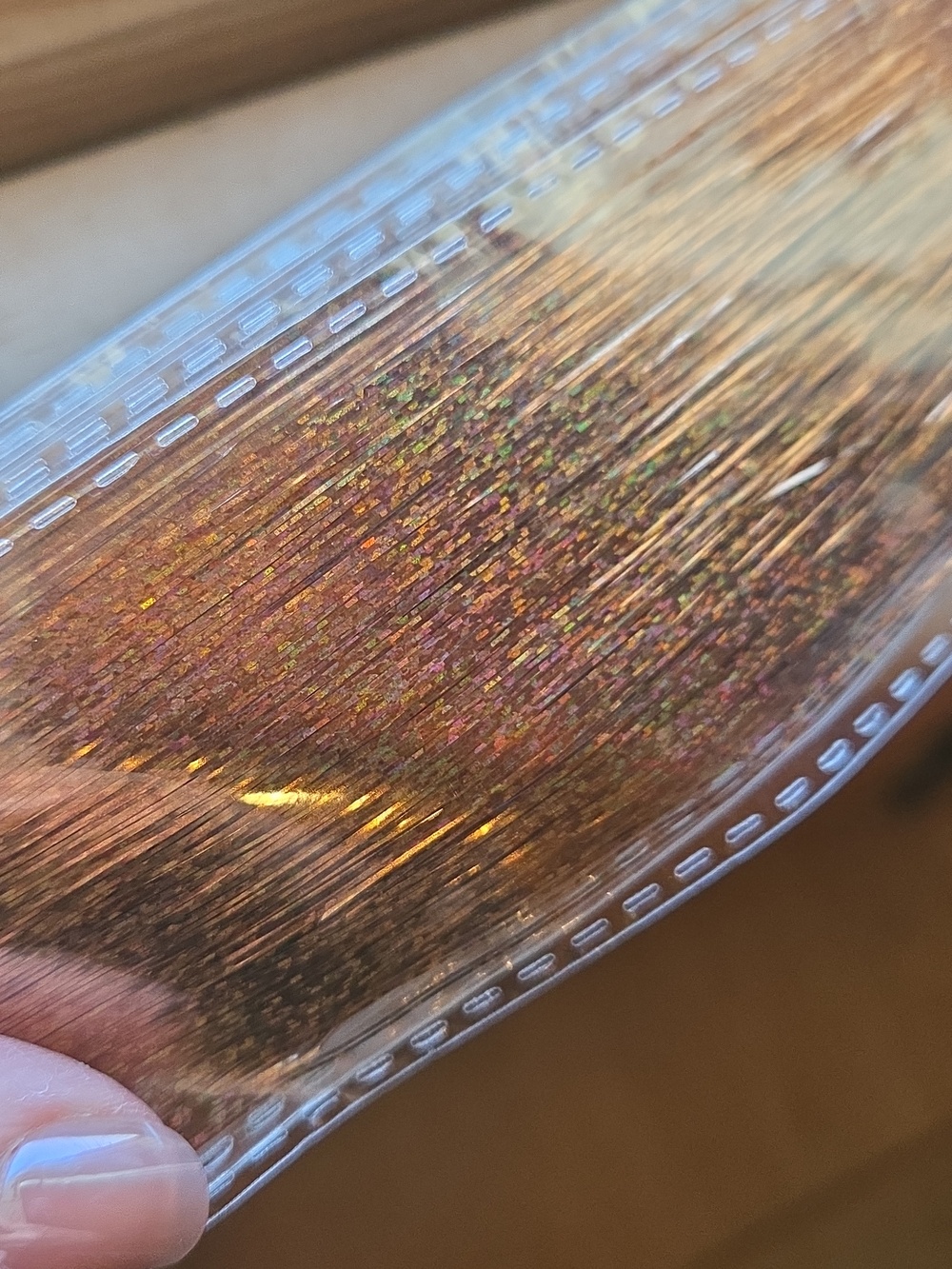 Iridescent Gold & Brown Tinsel Trim